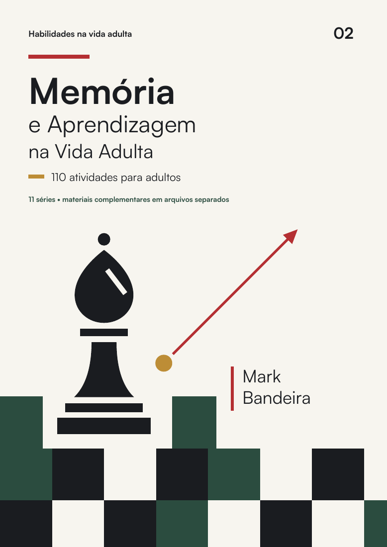 Capa de Memória e Aprendizagem na Vida Adulta, Volume 02, com peça de bispo