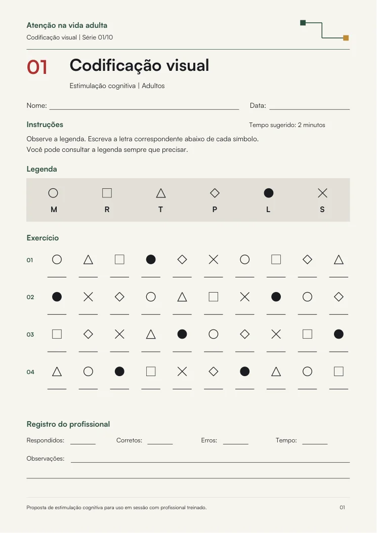 Amostra da atividade 01: Codificação visual